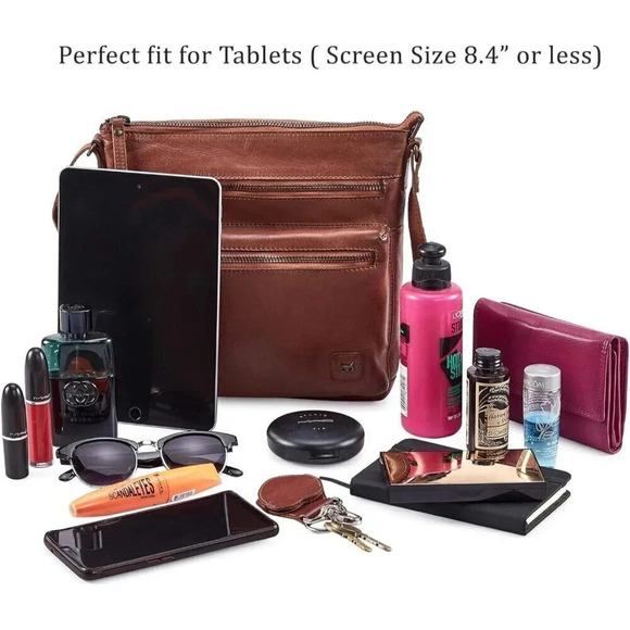 Leather Crossbody Handbags & Purses for Women  Premium Crossover Shoulder Bag - Picture 7 of 7